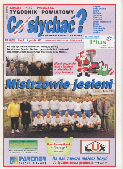 Okładka gazety Co słychać? - nr 35 (63) 1998